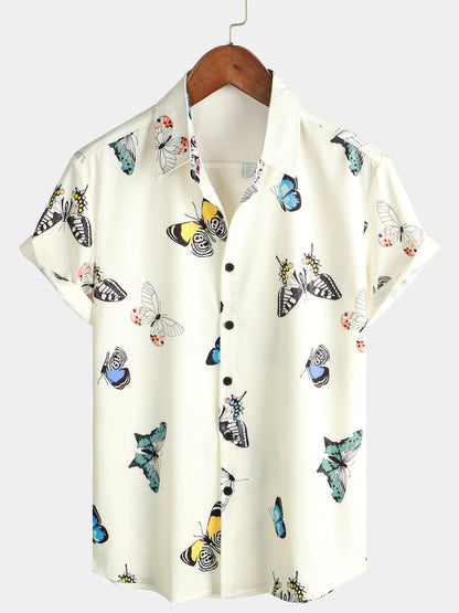 Butterfly Graphic Print Short Sleeve Shirt