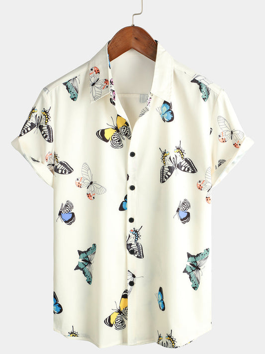 Butterfly Graphic Print Short Sleeve Shirt