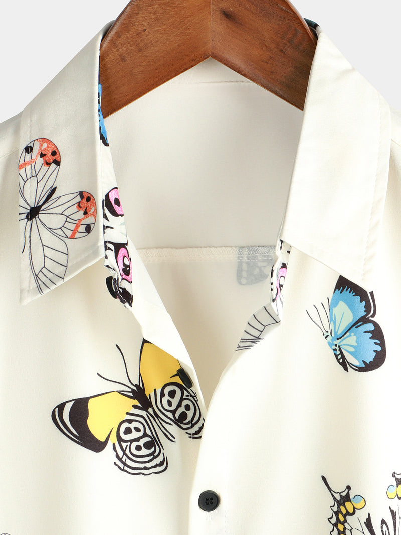 Butterfly Graphic Print Short Sleeve Shirt