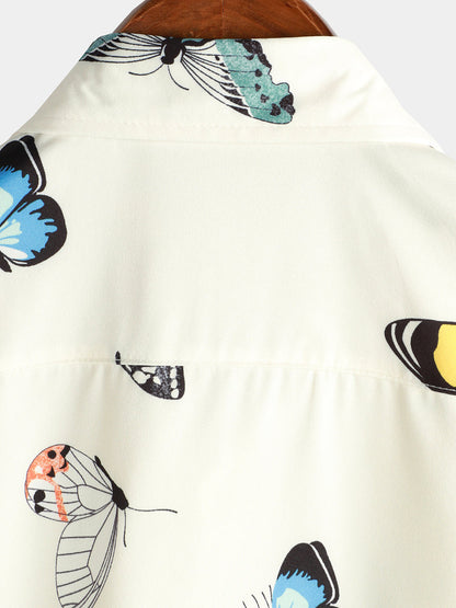 Butterfly Graphic Print Short Sleeve Shirt