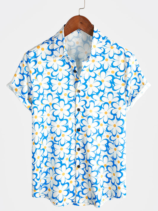 Casual Floral Short Sleeve Beach Shirt