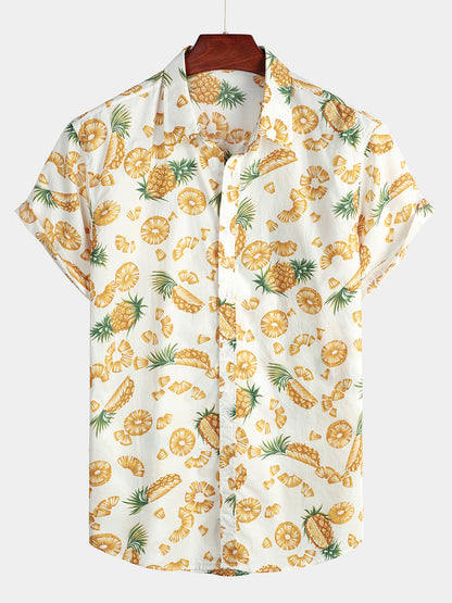 Pineapple Print Short Sleeve Shirt