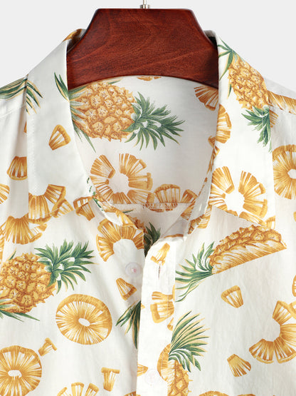 Pineapple Print Short Sleeve Shirt