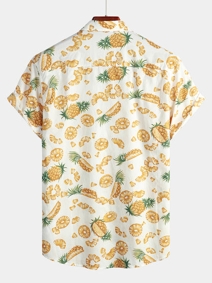 Pineapple Print Short Sleeve Shirt