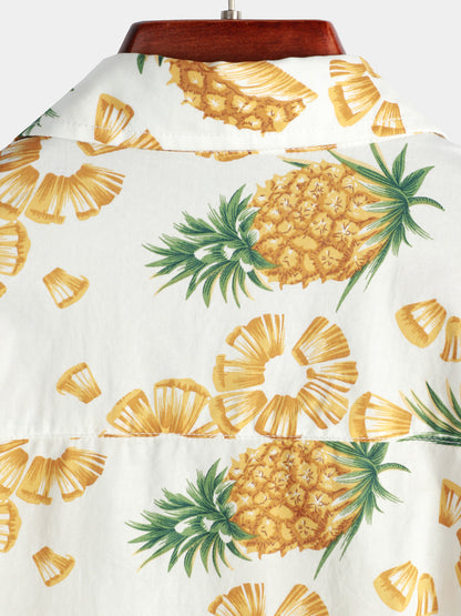 Pineapple Print Short Sleeve Shirt