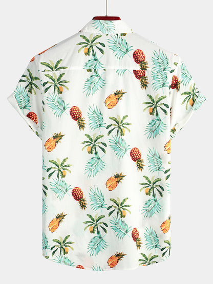 Pineapple Print Short Sleeve Shirt