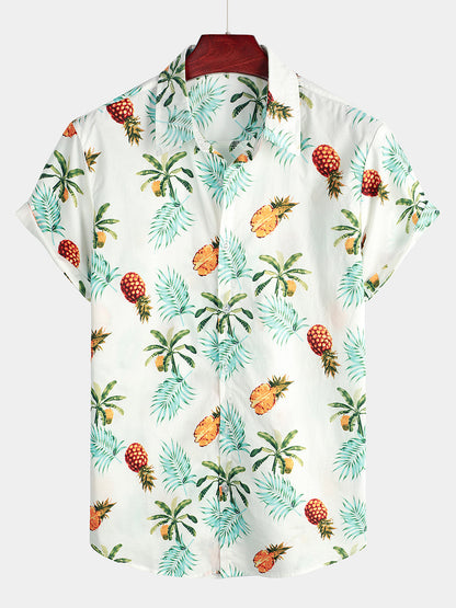 Pineapple Print Short Sleeve Shirt