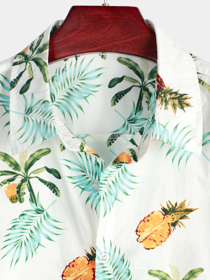 Pineapple Print Short Sleeve Shirt