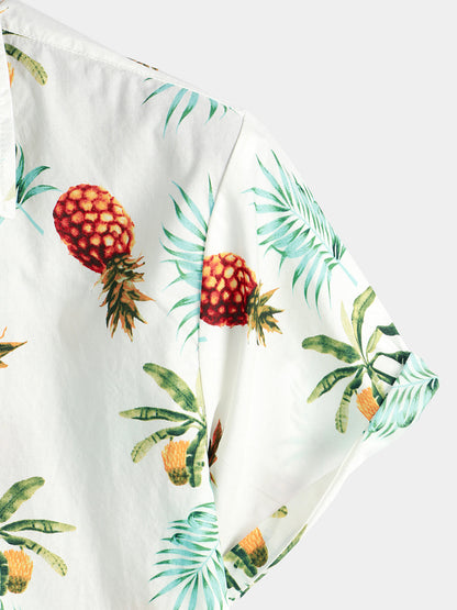 Pineapple Print Short Sleeve Shirt