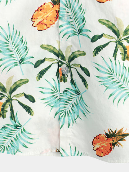 Pineapple Print Short Sleeve Shirt