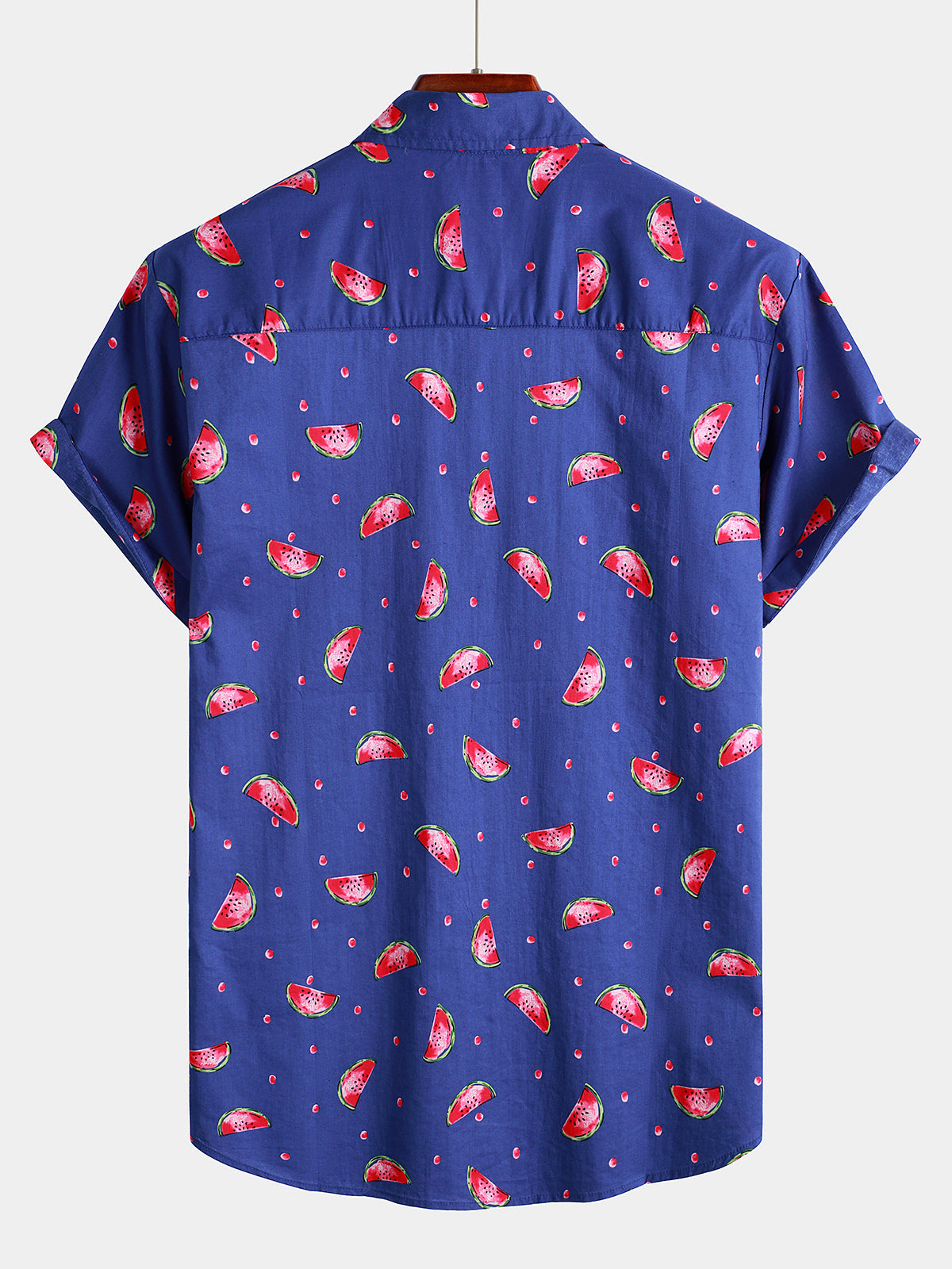 Watermelon Print Short Sleeve Hawaiian Shirt