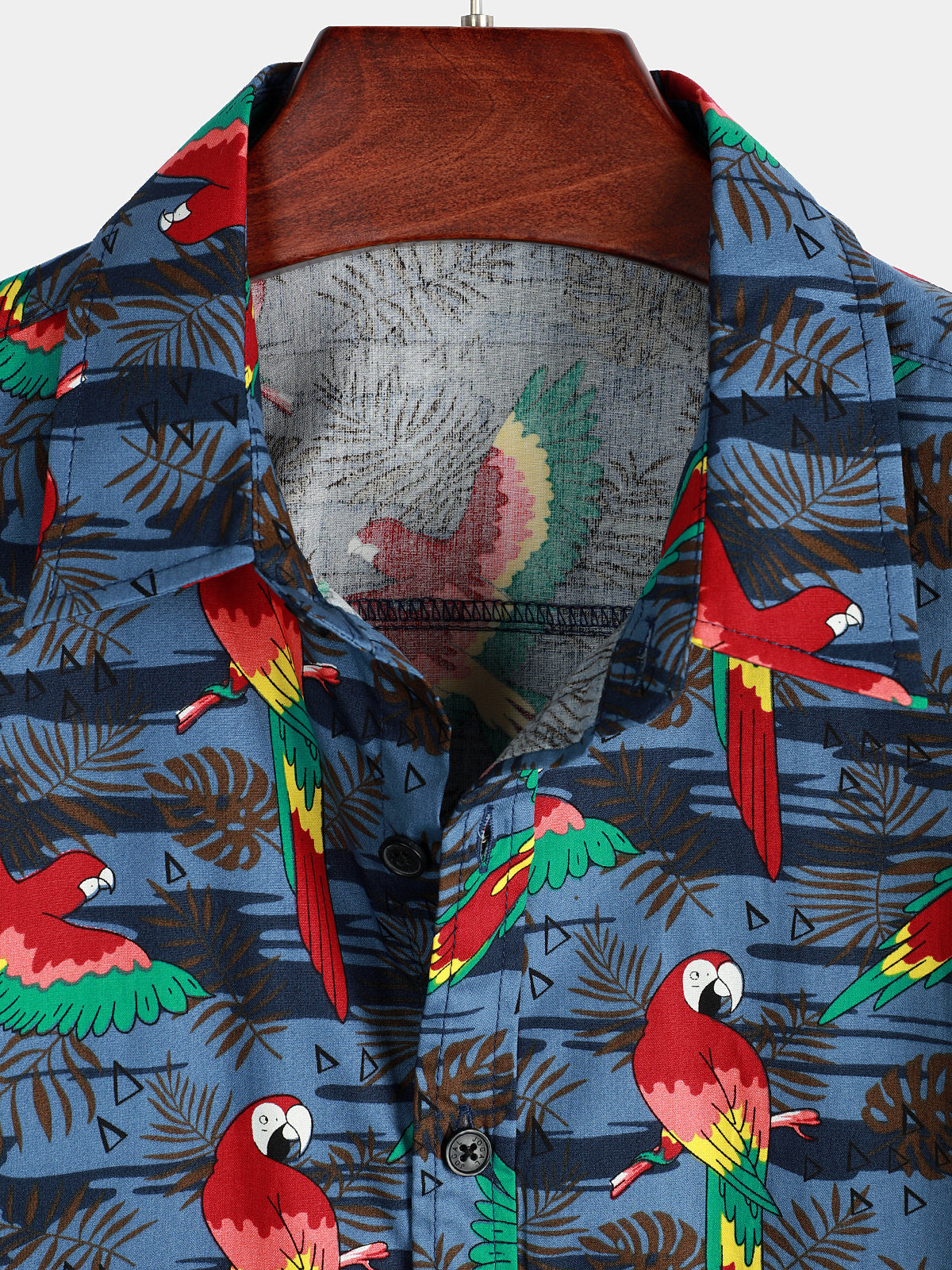 Parrot Printed Beach Short Sleeve Shirt