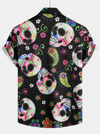 Paisley Floral Printed Short Sleeve Shirt