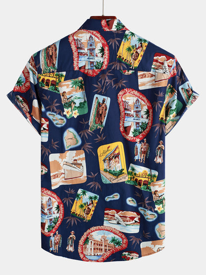 Casual Hawaiian Beach Vacation Short Sleeve Shirt