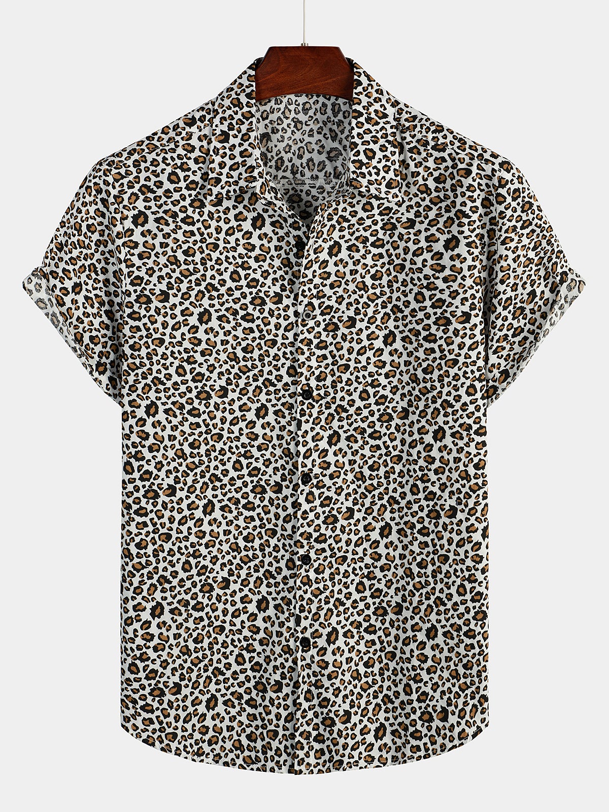 Rock Leopard Print Short Sleeve Shirt