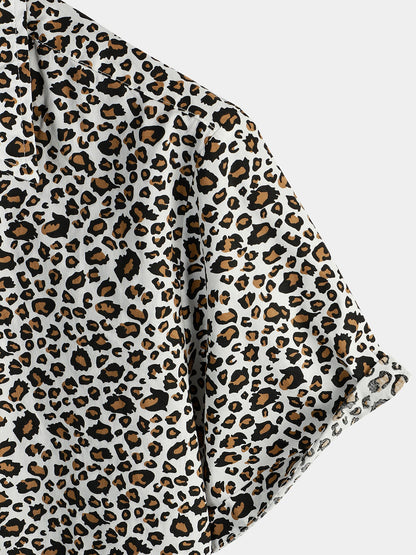 Rock Leopard Print Short Sleeve Shirt