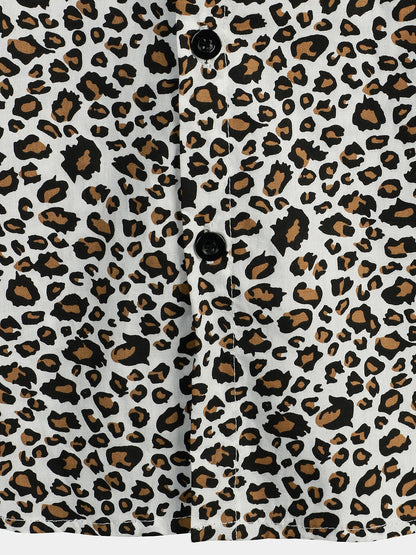 Rock Leopard Print Short Sleeve Shirt