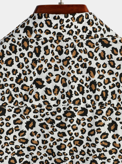 Rock Leopard Print Short Sleeve Shirt