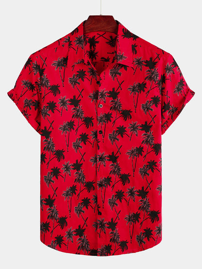 Coconut Tree Print Short Sleeve Shirt