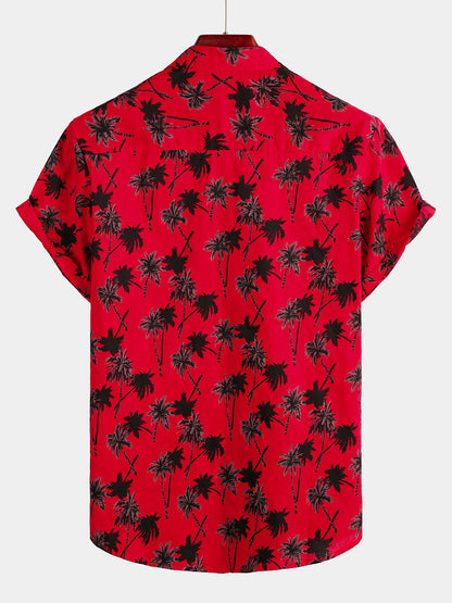 Coconut Tree Print Short Sleeve Shirt