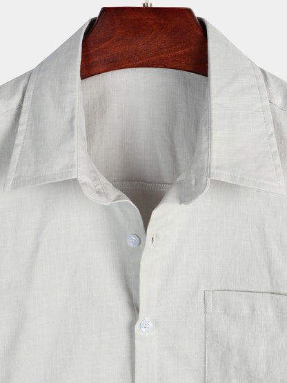 Short Sleeve Solid Color Casual Shirt