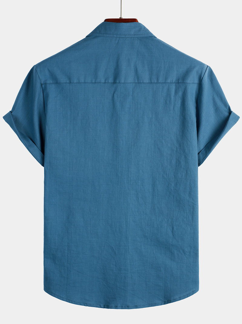 Solid Color Casual Short Sleeve Shirt