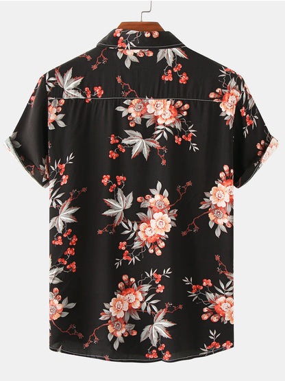 Casual Button Up Retro Floral Shirt