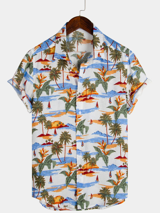 Palm Tree Design Short Sleeve Shirt