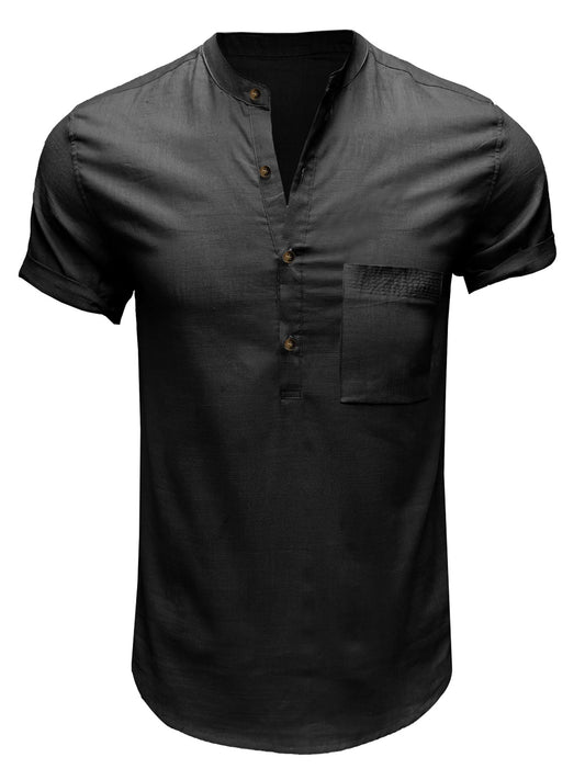 Short Sleeve Pocket Linen Shirt