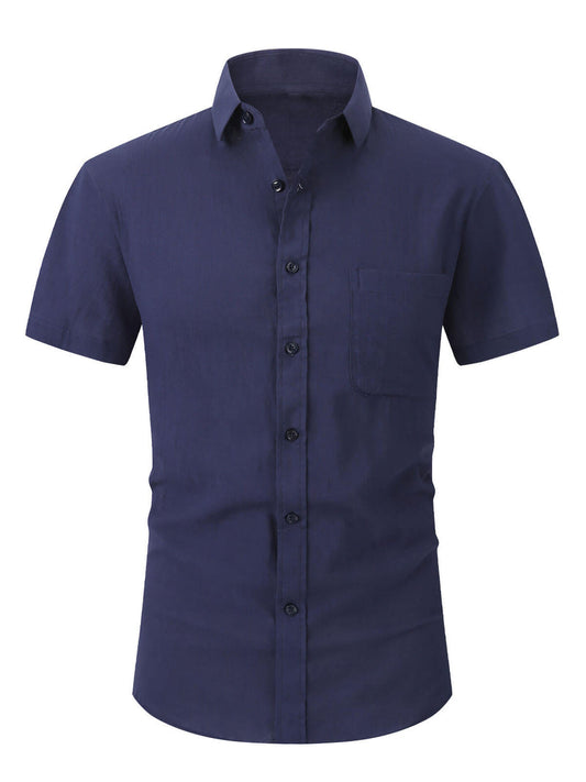 Casual Solid Color Short Sleeve Shirt