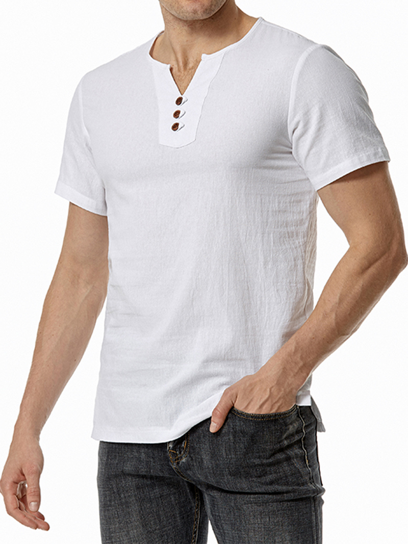 Casual Solid Color Short Sleeve Shirt