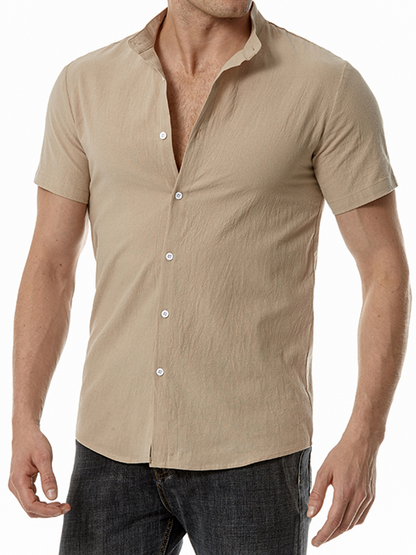 Casual Beach Solid Color Short Sleeve Shirt