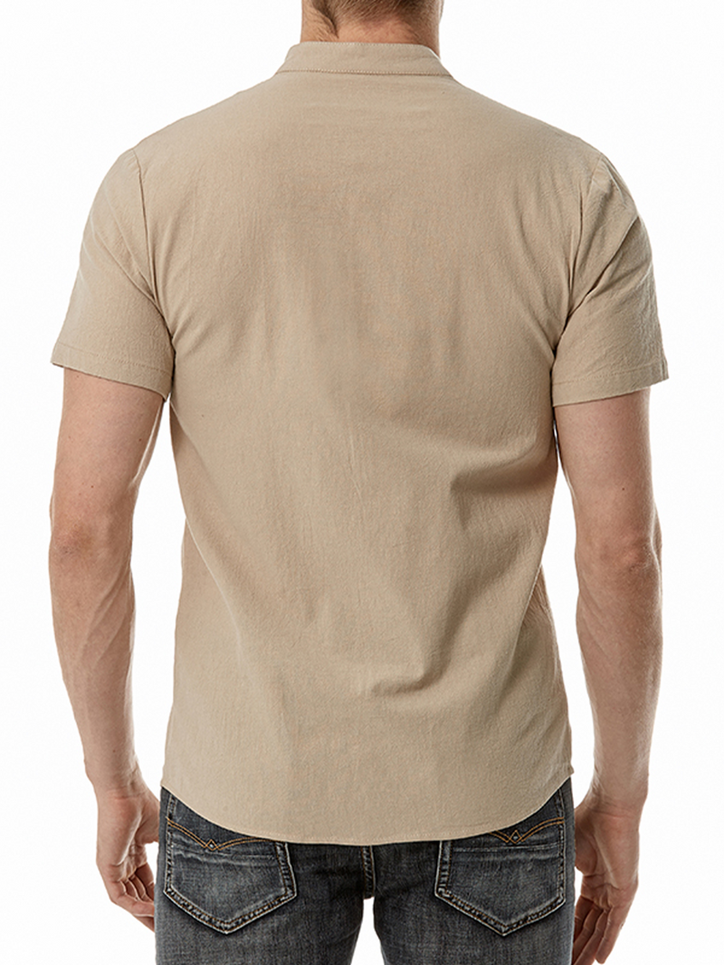 Casual Beach Solid Color Short Sleeve Shirt