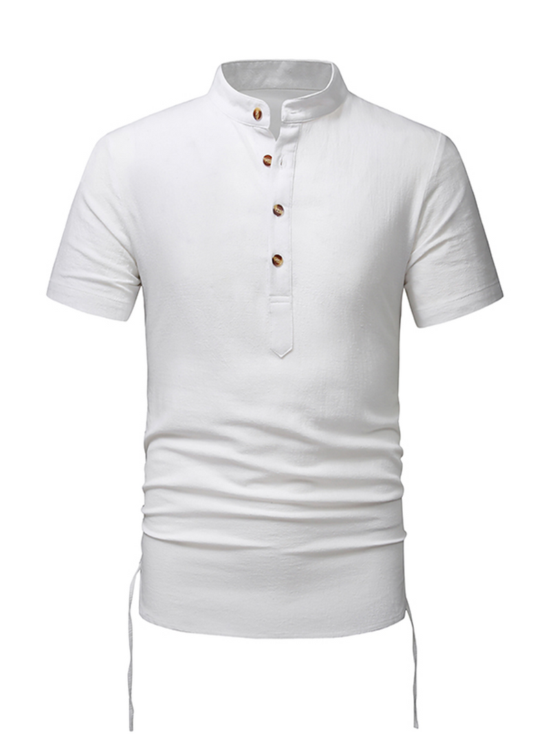 Casual Henley Collar Short Sleeve Shirt