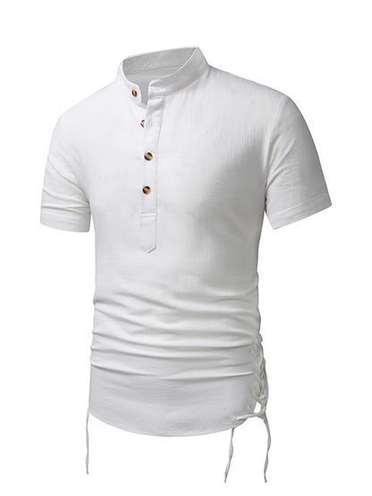 Casual Henley Collar Short Sleeve Shirt