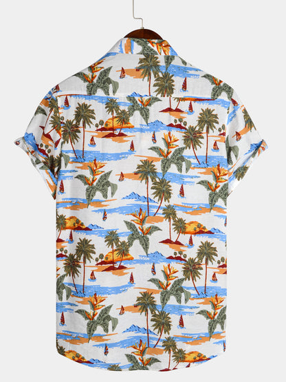 Palm Tree Design Short Sleeve Shirt