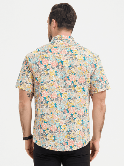 Tropical Print Casual Short Sleeve Shirt