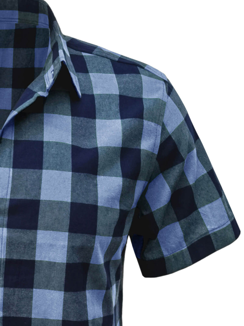 Check Casual Plaid Holiday Short Sleeve Shirt