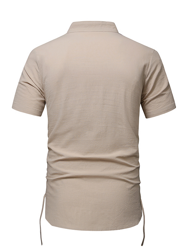 Casual Henley Collar Short Sleeve Shirt