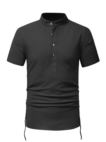 Casual Henley Collar Short Sleeve Shirt