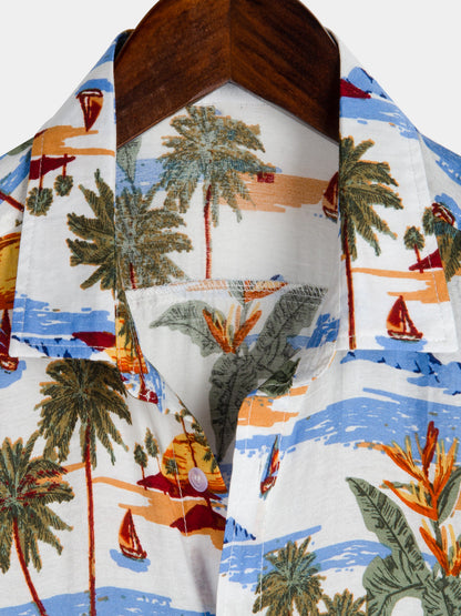 Palm Tree Design Short Sleeve Shirt