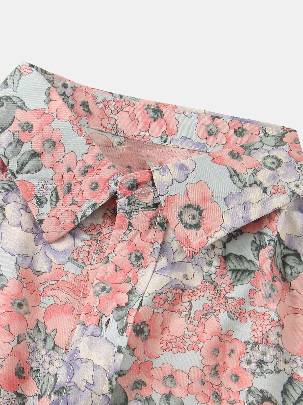 Vintage Floral Print Summer Casual Short Sleeve Shirt