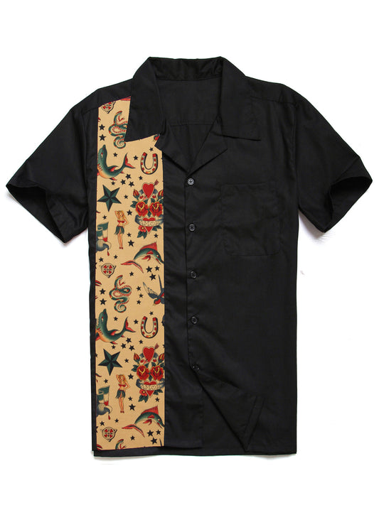 Retro Bowling Pocket Short Sleeve Shirt