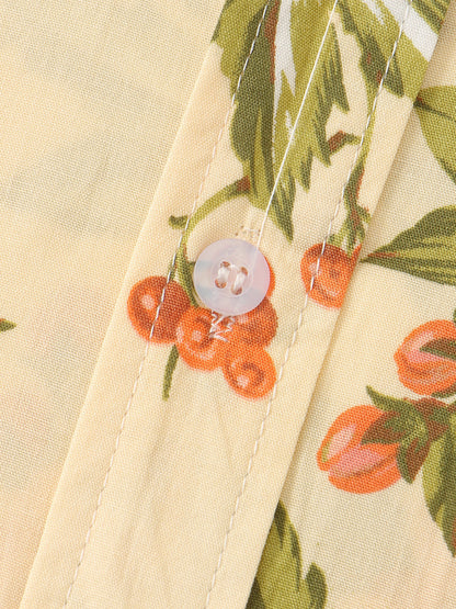 Casual Button Up Retro Floral Shirt