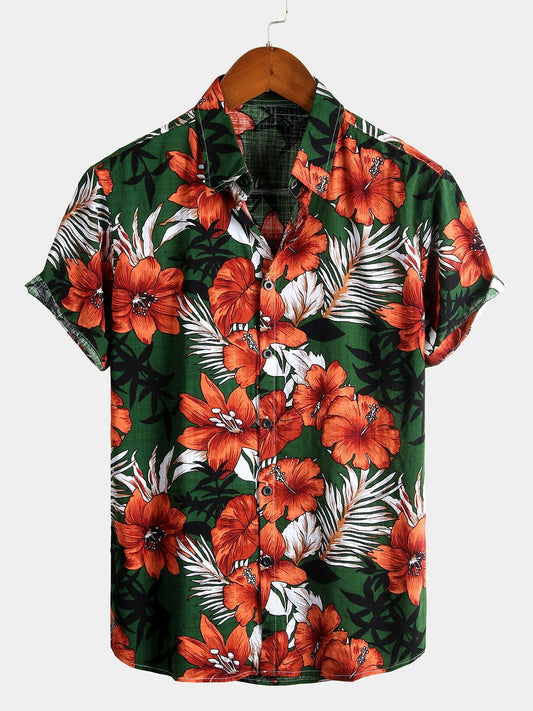 Tropical Plant Floral Print Shirts