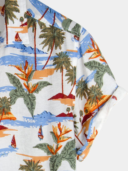 Palm Tree Design Short Sleeve Shirt