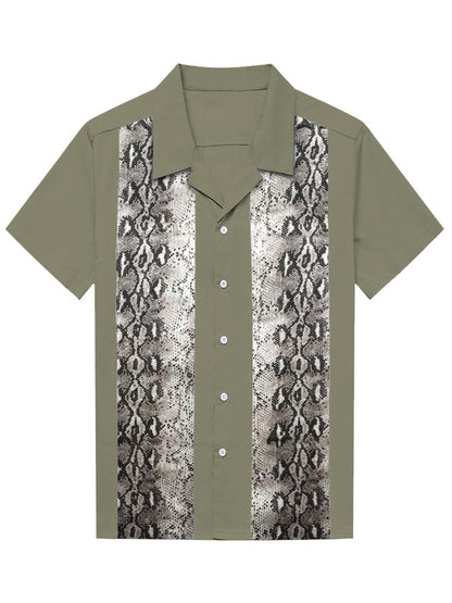 Snake Print Short Sleeve Shirt