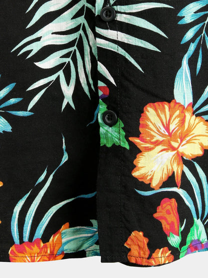 Floral Cotton Tropical Hawaiian Vacation Shirt