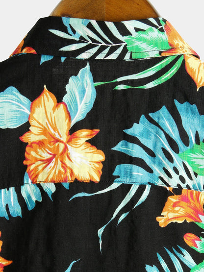 Floral Cotton Tropical Hawaiian Vacation Shirt