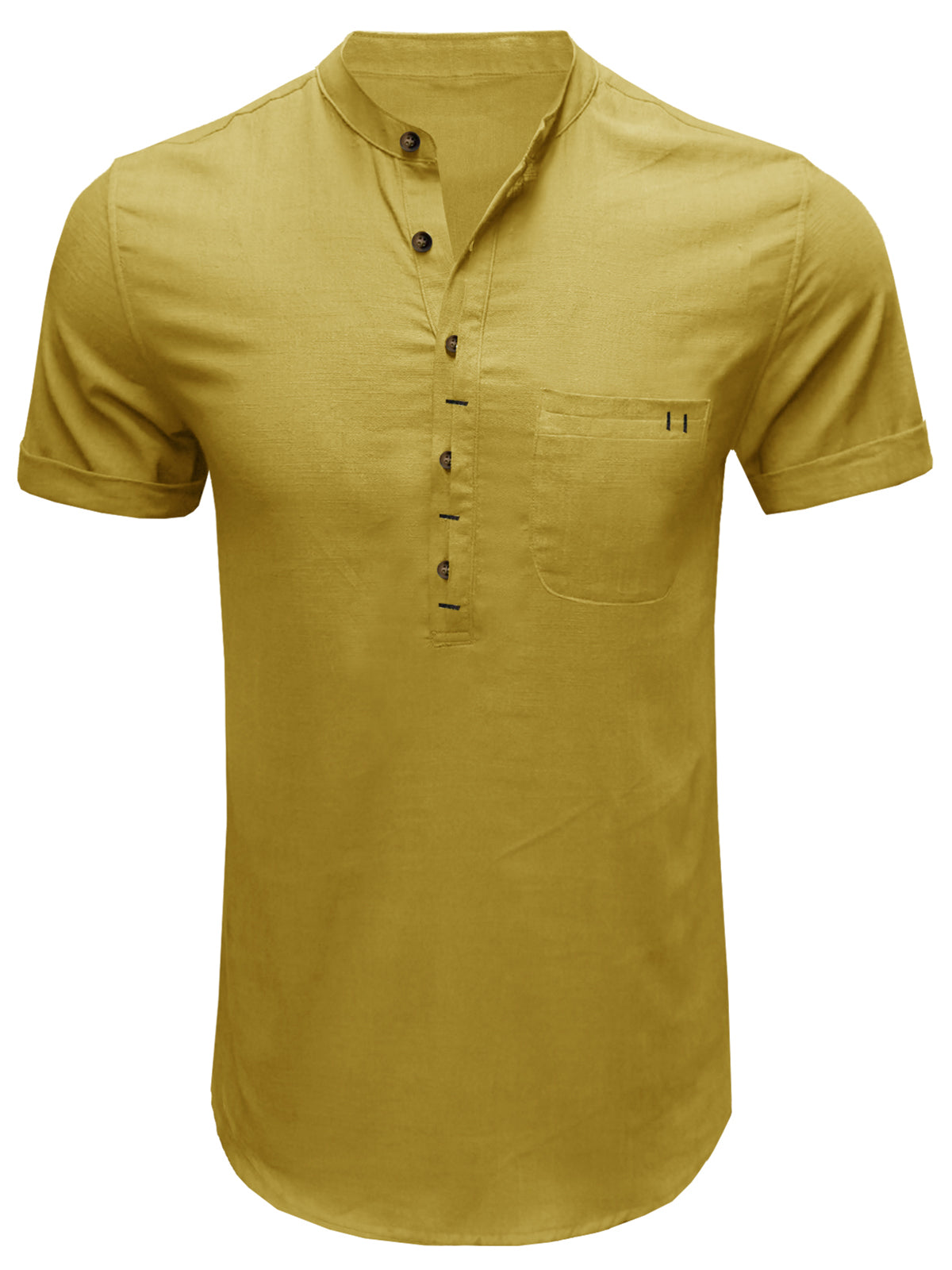 Casual Henry Collar Shirt